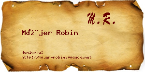 Májer Robin névjegykártya